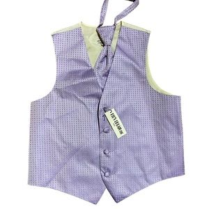 Kids Dream Lavender Square Pattern Vest Tie Set Boys size 14
